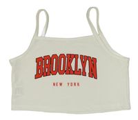 Biely crop top s nápisom