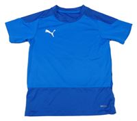 Modré sportovní funkční tričko s logem Puma