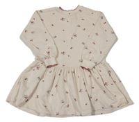 Béžové kvetované teplákové šaty H&M