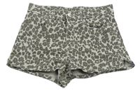 Sivé rifľové kraťasy s leopardím vzorom H&M