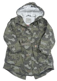 Army plátenná jarná parka s kapucňou Next