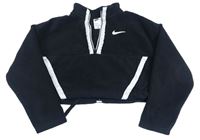 Černá fleecová crop mikina s logem Nike