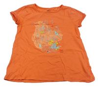 Oranžové tričko s nápisom zn. Topolino
