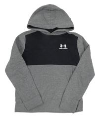 Šedo-černá mikina s logem a kapucí Under Armour