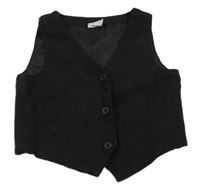 Čierna pruhovaná spoločenská vesta H&M