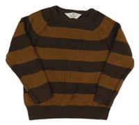 Hnedý pruhovaný sveter H&M