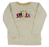 Smetanová mikina s nápisem Okaidi