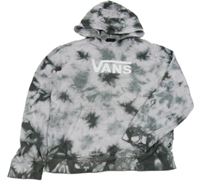 Fialovo-šedá batikovaná mikina s logem a kapucí Vans