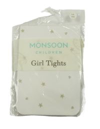 Nové - bílé silonky se zlatými hvězdičkami Monsoon