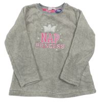 Nové - sivá plyšová mikina s nápisom