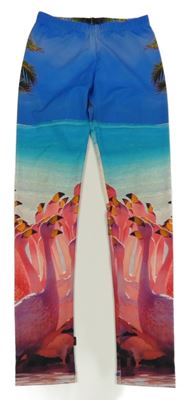 Modro-růžové legíny s plameňáky 