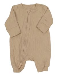 Pudrový rebrovaný overal Next