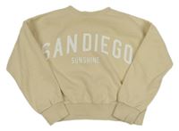 Smotanová crop mikina s nápisom F&F