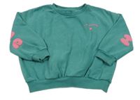 Zelená oversize mikina so srdiečkom George