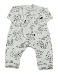 Bílý teplákový overal s disney postavičkami Disney