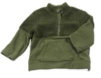 Tmavozelená fleecová/huňatá mikina Primark