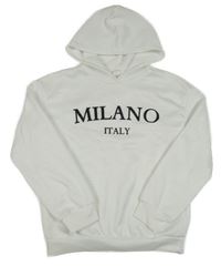 Biela mikina s nápisom a kapucňou shein