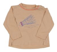 Meruňkové triko s nápisem 