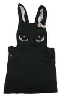 Černé riflové laclové šaty s kočkou H&M