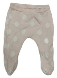 Světlerůžové puntíkaté pletené polodupky Mothercare