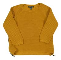Okrový rebrovaný sveter Primark