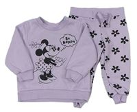 2 set - lila mikina s Minnie + květované tepláky Primark