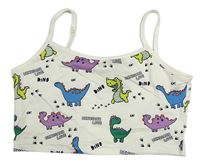 Biely crop top s diny Shein