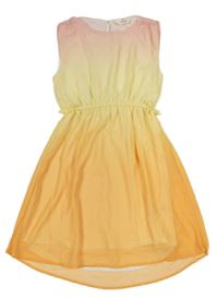 Světlerůžovo-žluto-oranžové šifonové šaty H&M