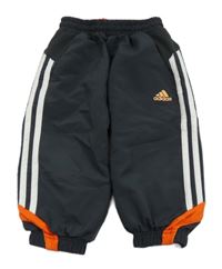Antracitové šusťákové sportovní kalhoty Adidas