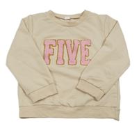 Béžová mikina s nápisom