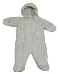 Biela šušťáková zimná kombinéza s kapucňou H&M