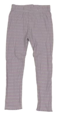 Lila-stříbrné pruhované třpytivé žebrované legíny George