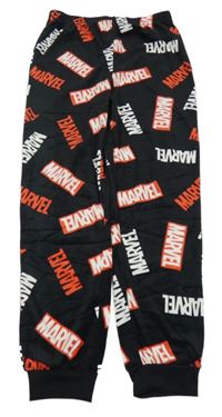 Čierno-bielo-červené plyšové pyžamové nohavice s nápisy - Marvel Primark