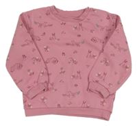 Ružová mikina so zvieratkami Nutmeg