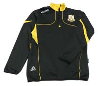 Čierno-žltá športová mikina s výšivkami