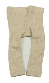 Béžové žebrované punčocháčové legíny 