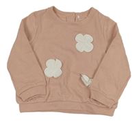 Ružová mikina s 3D kvety