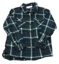 Tmavomodro-zeleno-bílá kostkovaná flanelová košile 