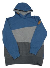 Tmavomodro-sivá mikina s kapucňou Yigga