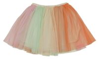 Oranžovo-smetanovo-zeleno-ružová tylová trblietavá sukňa H&M