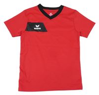 Červeno-čierne športové tričko s logom Erima