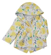 Bielo-žltá šušťáková jesenná parka s citrony a kapucňou F&F