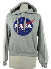 Dámska sivá mikina s logem NASA a kapucňou H&M