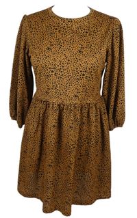 Dámské skořicovo-černé vzorované šaty Stradivarius 