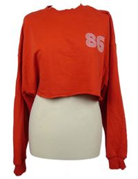 Dámska červená crop mikina s číslom Primark