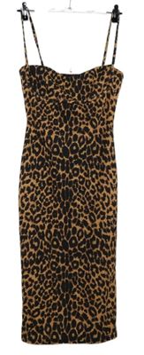 Dámské černo-béžové vzorované pouzdrové šaty PrettyLittle Thing