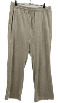 Dámské béžové sametové teplákové kalhoty H&M
