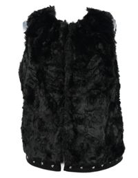 Dámská černá kožešinová vesta s hvězdičkami Pfeffinger 