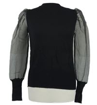 Dámský černý svetr s organzovými rukávy Very 