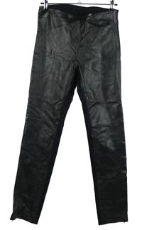 Dámské černé kožené skinny kalhoty M&S